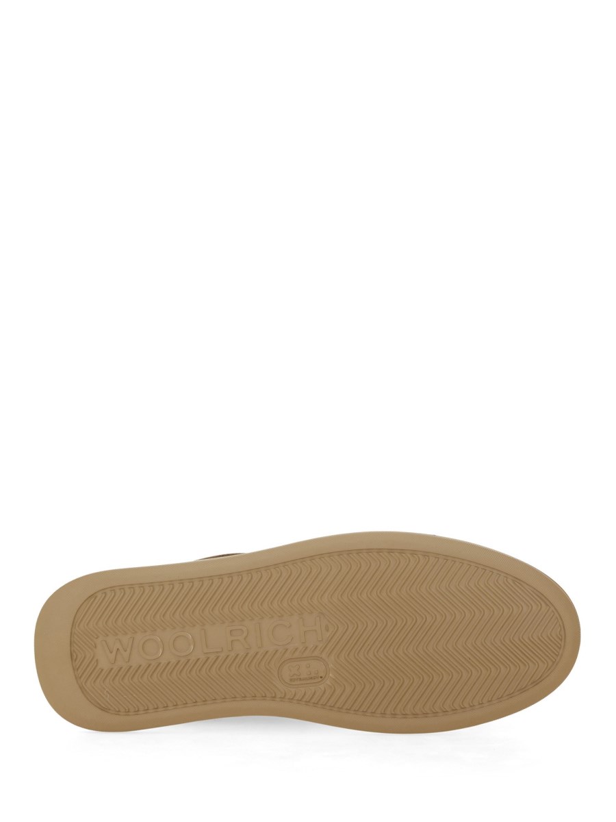 WOOLRICH SNEAKER NARROW IN PELLE SCAMOSCIATA