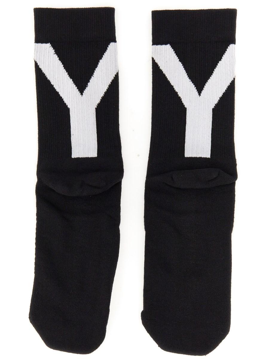 Y - 3 3 - CALZINO IN COTONE CON RICAMO LOGO