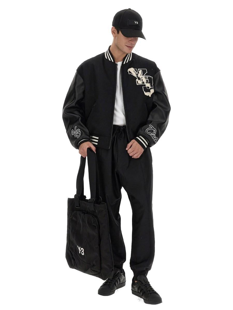 Y - 3 3 - GIACCA BOMBER IN MISTO LANA CON LOGO