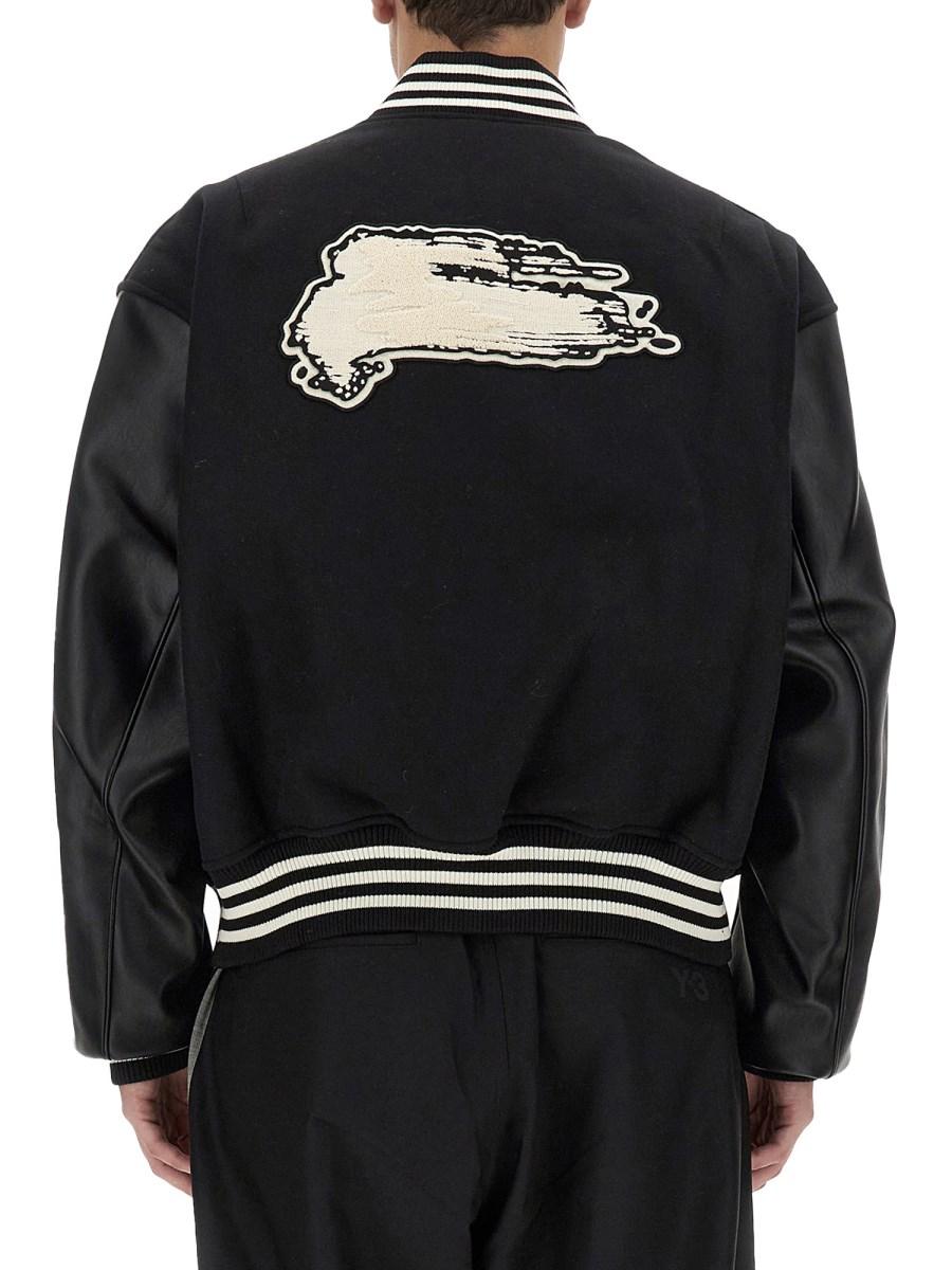 Y - 3 3 - GIACCA BOMBER IN MISTO LANA CON LOGO