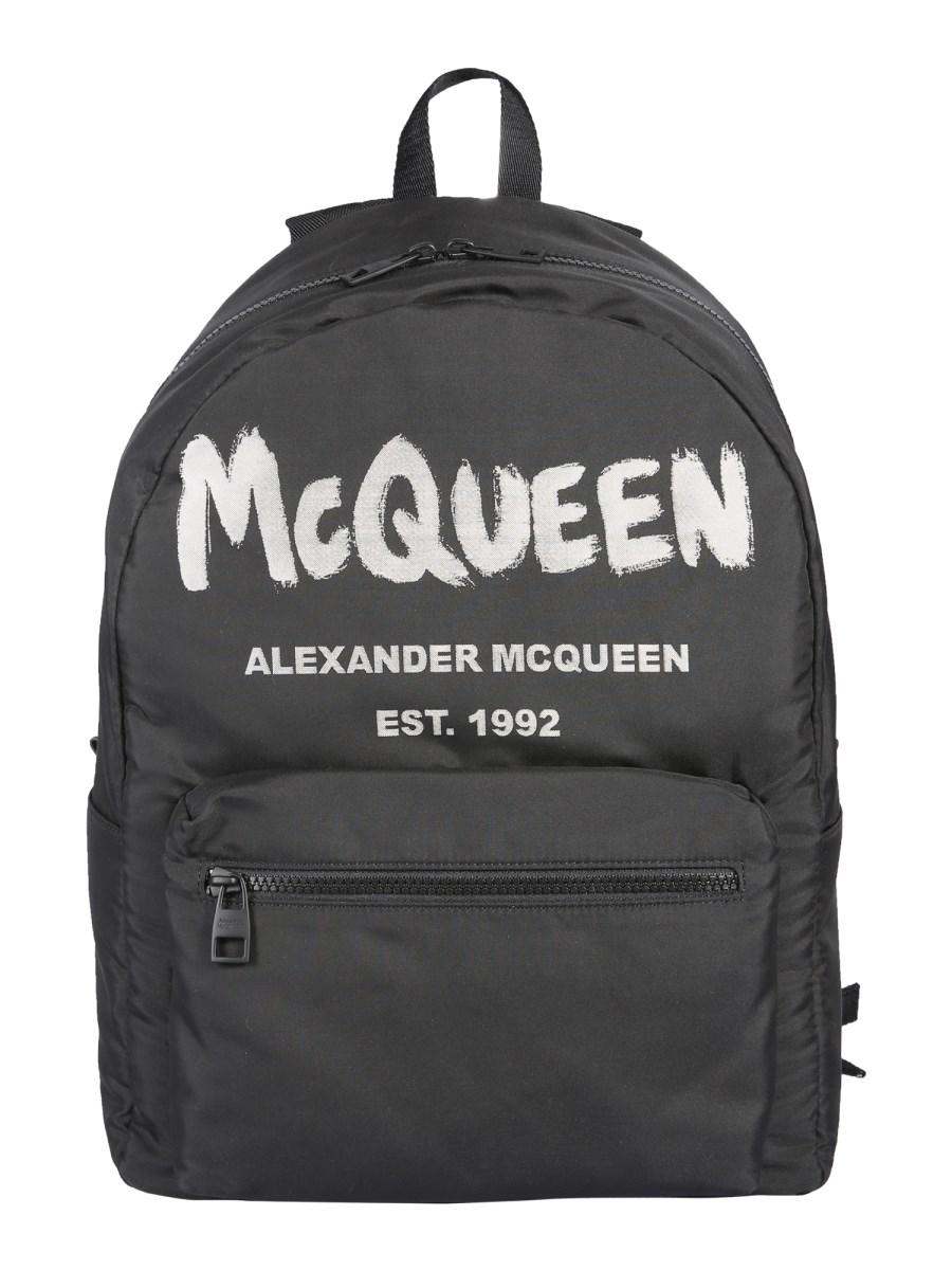 ALEXANDER McQUEEN ZAINO METROPOLITAN IN POLYFAILLE CON LOGO GRAFFITI