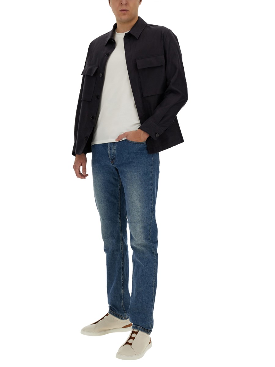 ZEGNA CAMICIA OVERSIZE IN LINO