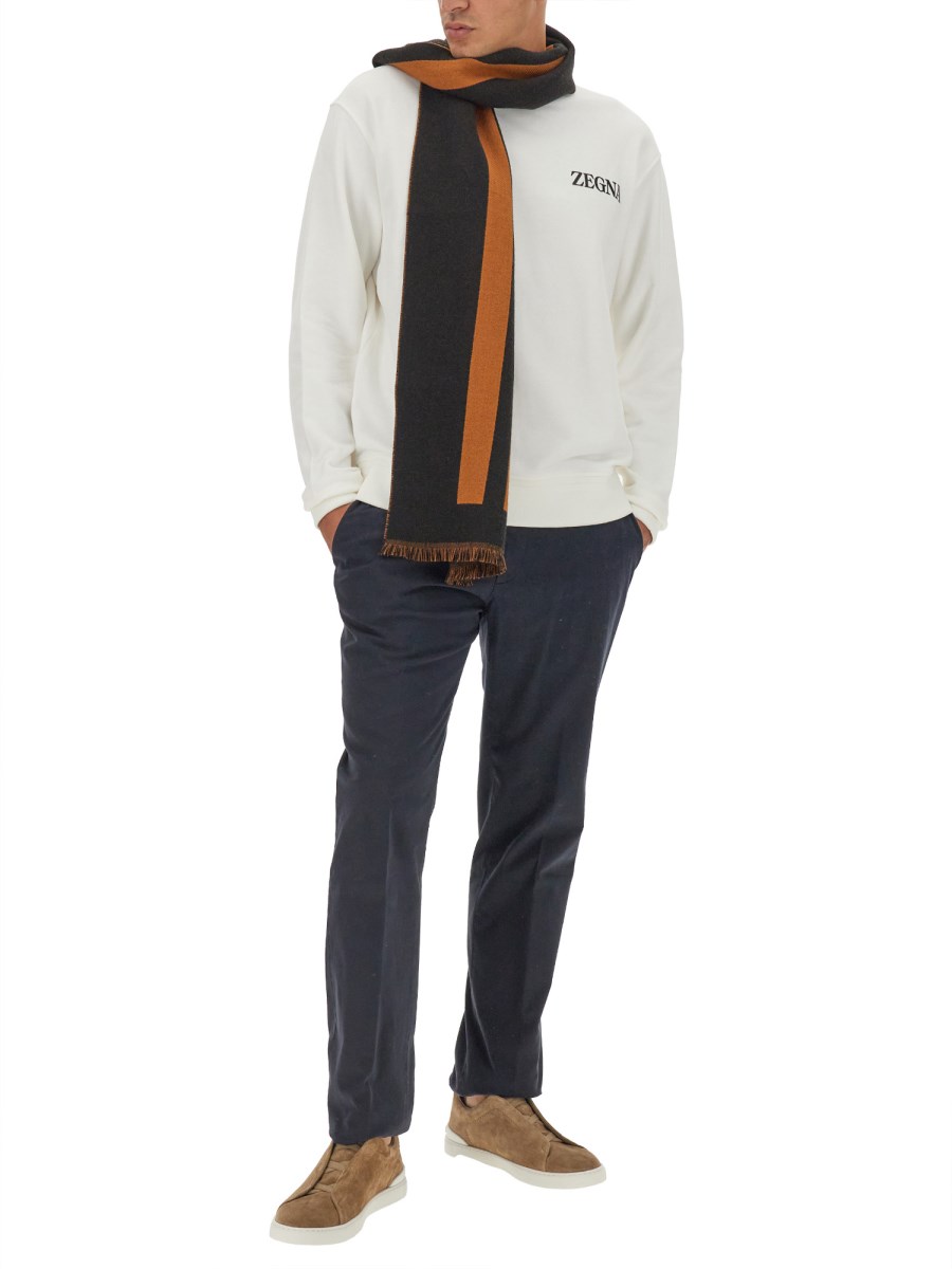 ZEGNA FELPA IN COTONE CON LOGO