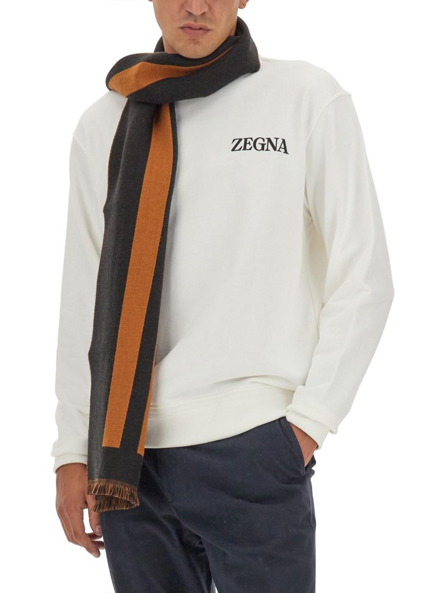 ZEGNA FELPA IN COTONE CON LOGO