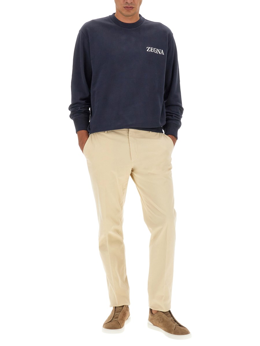 ZEGNA FELPA IN COTONE CON LOGO