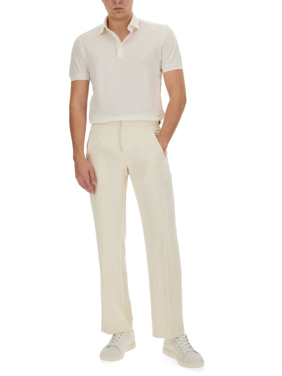 ZEGNA POLO IN COTONE E SETA