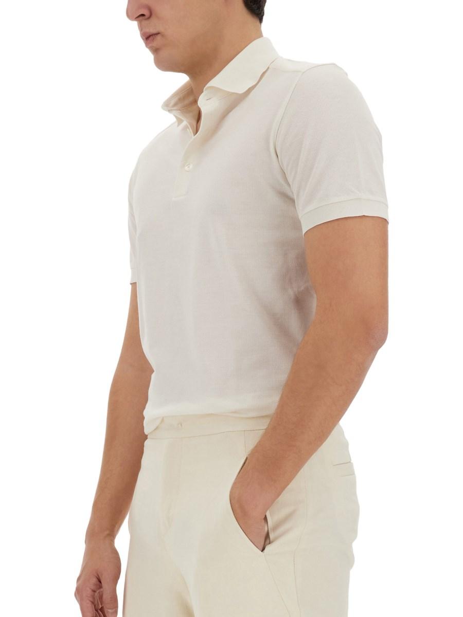 ZEGNA POLO IN COTONE E SETA