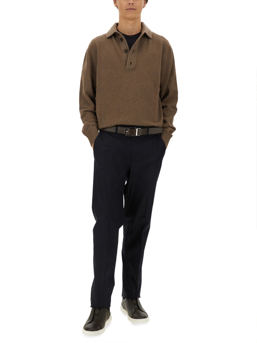 ZEGNA POLO IN LANA E CASHMERE