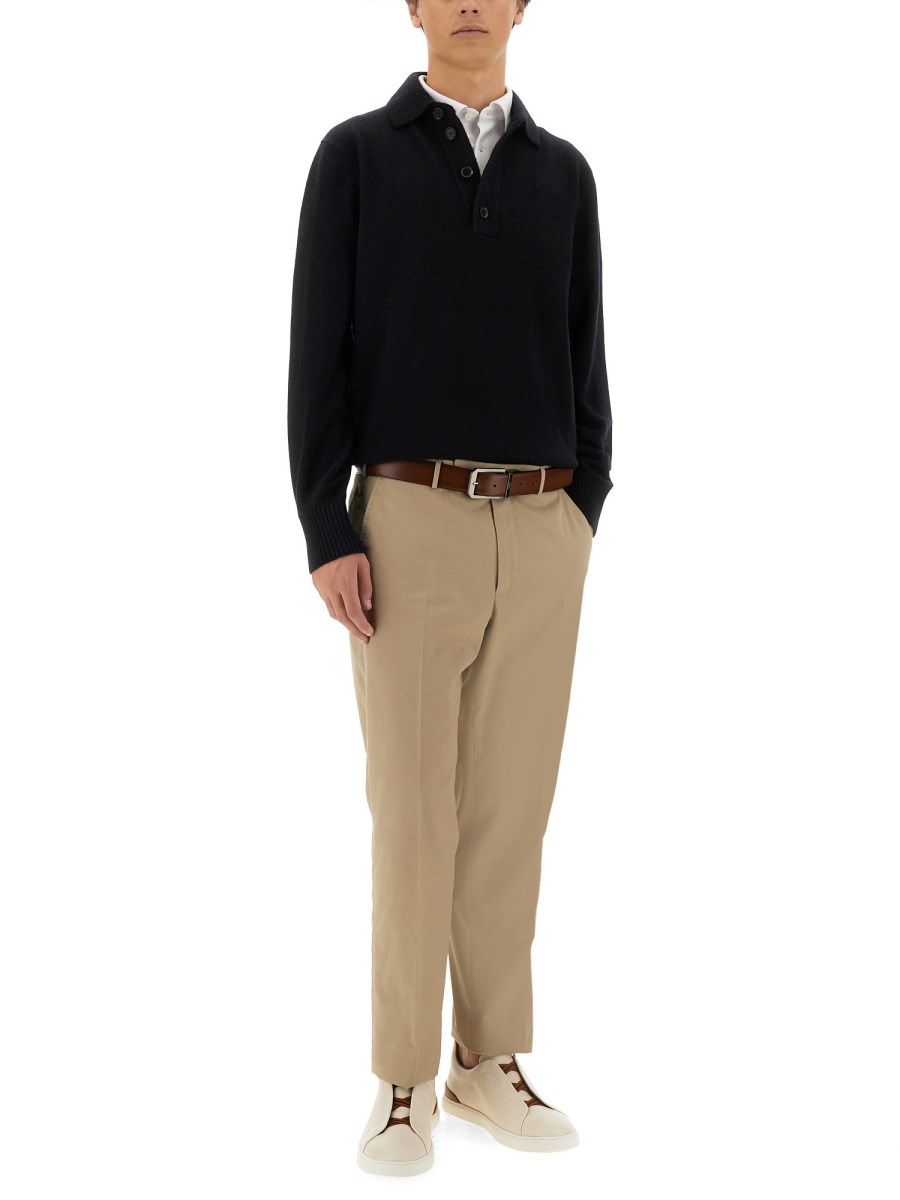 ZEGNA POLO IN LANA E CASHMERE