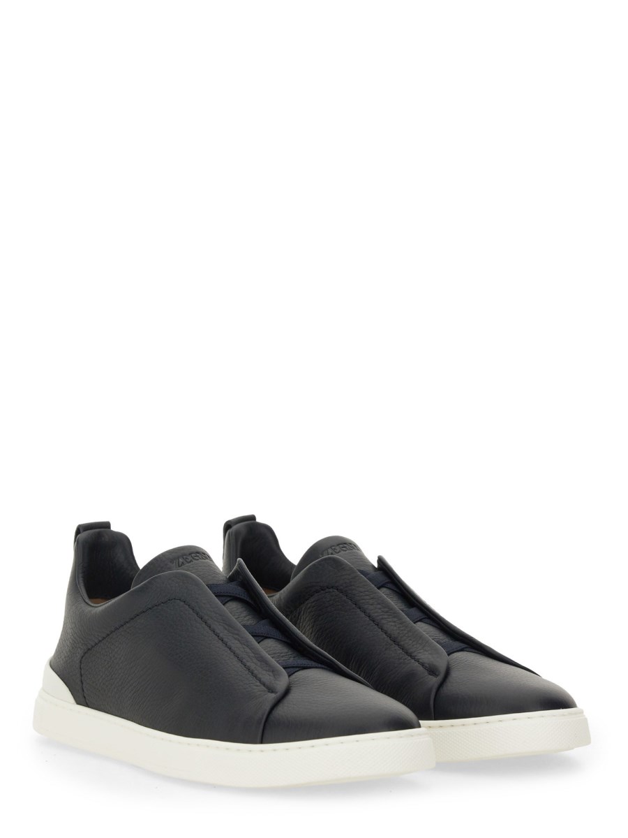 ZEGNA SNEAKER TRIPLE STITCH IN PELLE