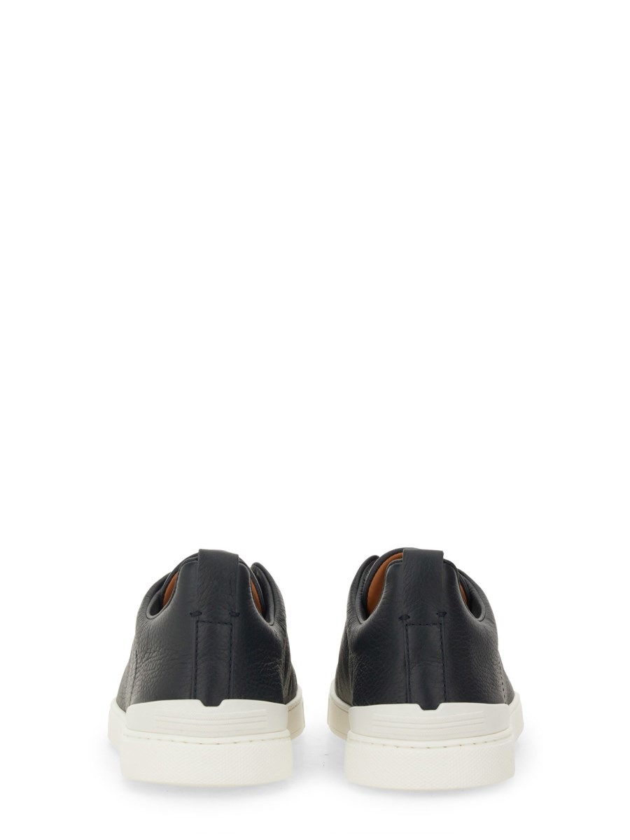 ZEGNA SNEAKER TRIPLE STITCH IN PELLE