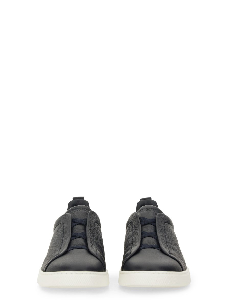 ZEGNA SNEAKER TRIPLE STITCH IN PELLE