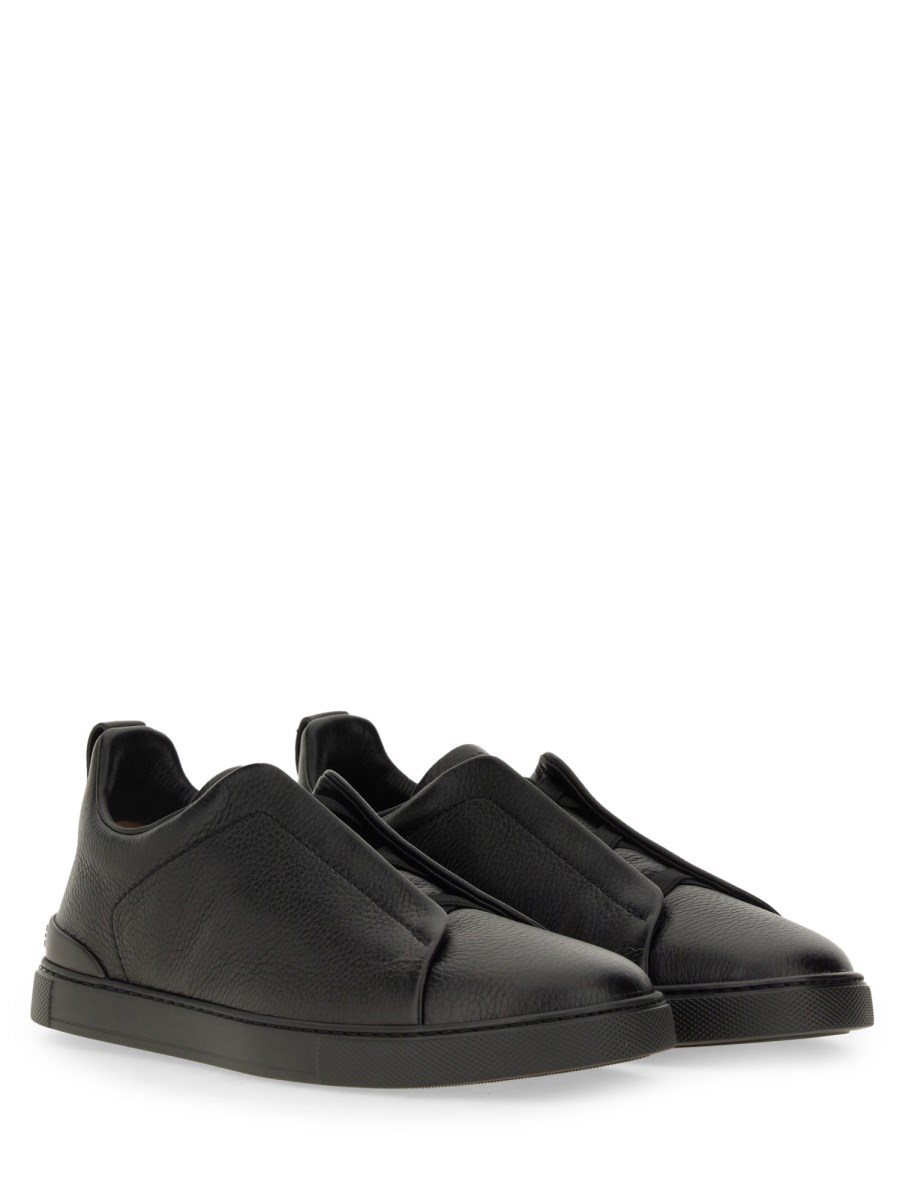 ZEGNA SNEAKER TRIPLE STITCH IN PELLE