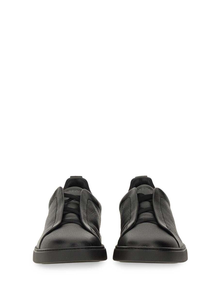 ZEGNA SNEAKER TRIPLE STITCH IN PELLE