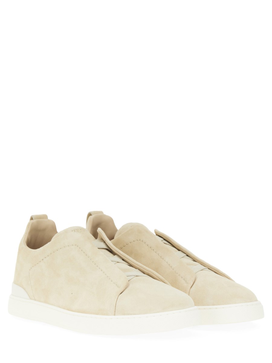 ZEGNA SNEAKER TRIPLE STITCH IN SUEDE