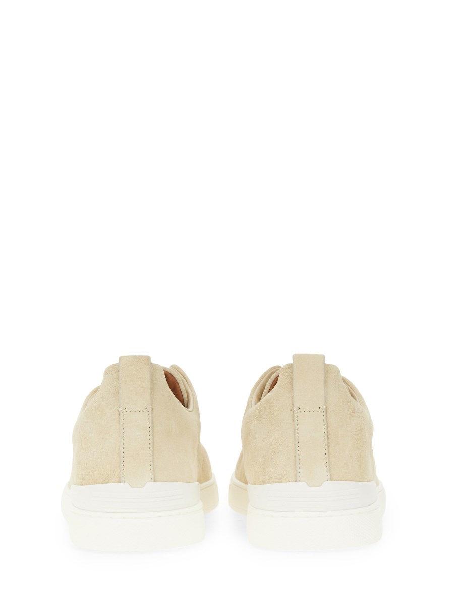 ZEGNA SNEAKER TRIPLE STITCH IN SUEDE