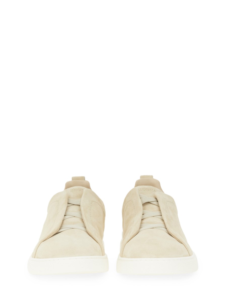 ZEGNA SNEAKER TRIPLE STITCH IN SUEDE