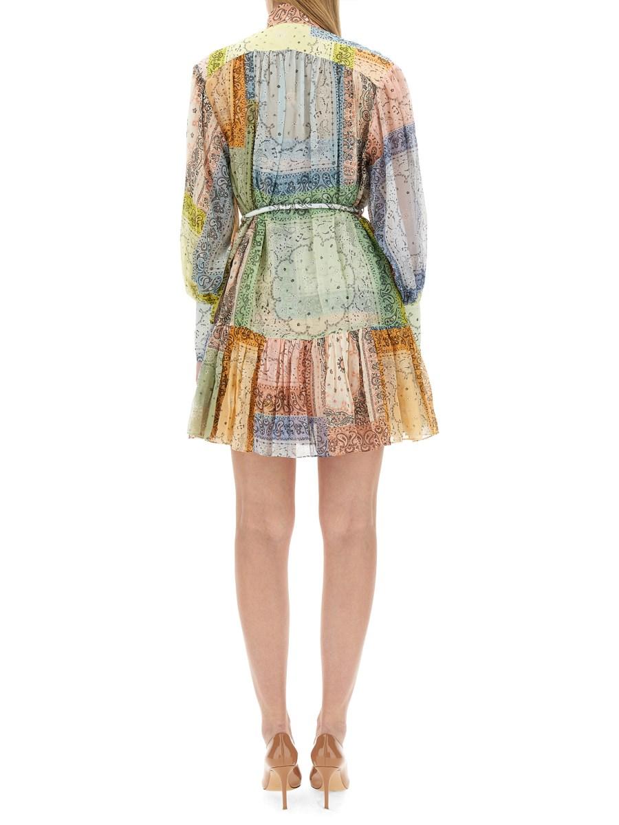 ZIMMERMANN ABITO MINI IN COTONE CON STAMPA