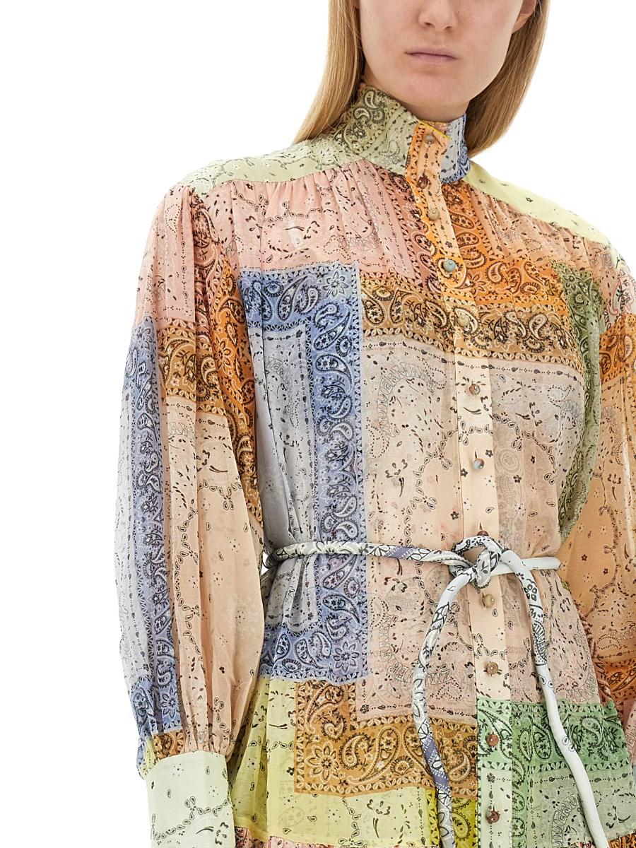 ZIMMERMANN ABITO MINI IN COTONE CON STAMPA