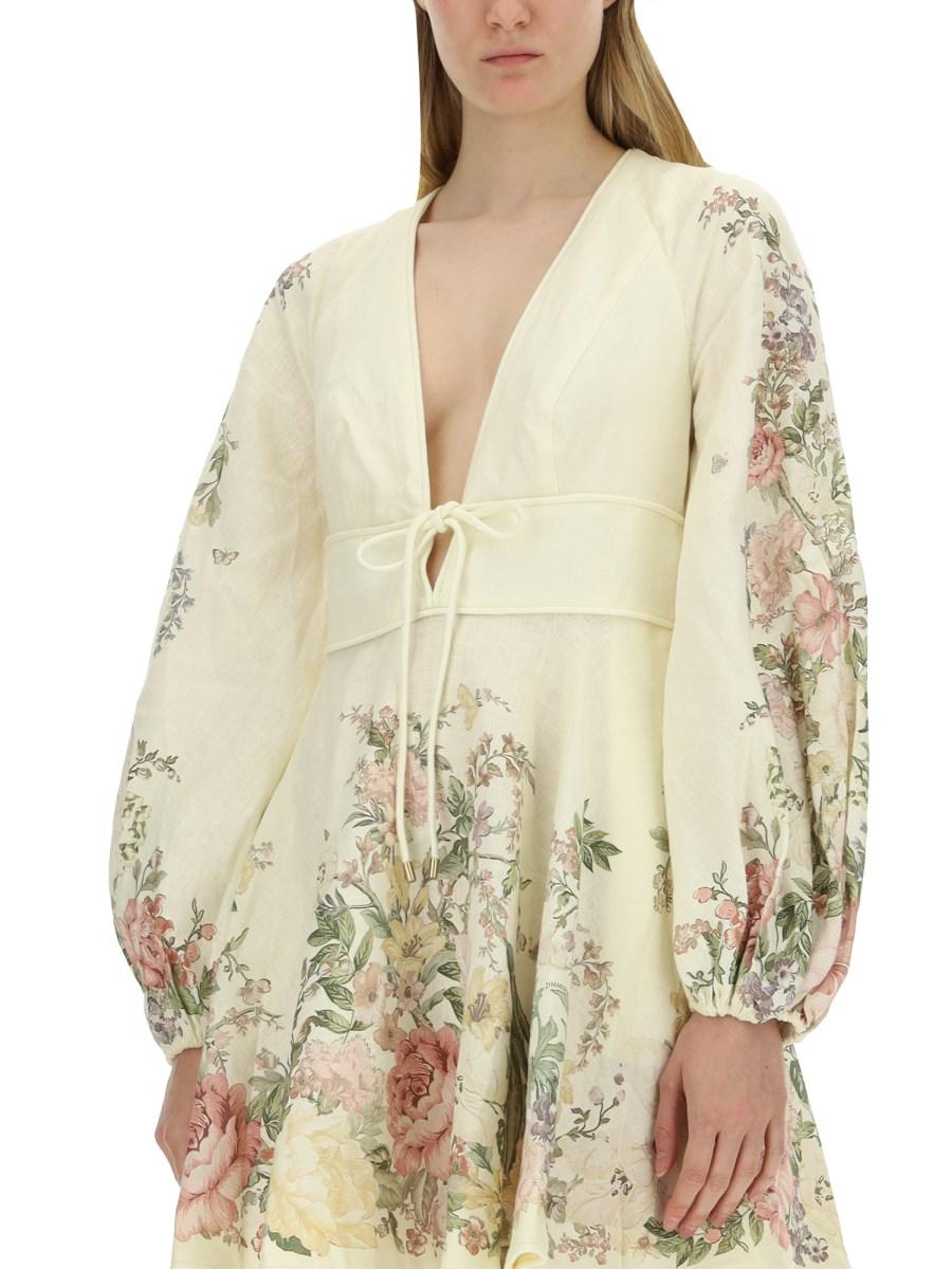 ZIMMERMANN ABITO MINI IN LINO