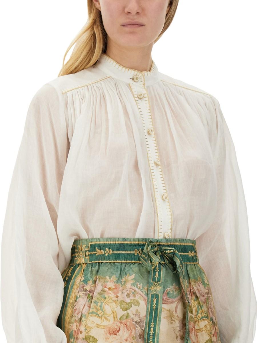 ZIMMERMANN CAMICIA "JUNIE BILLOW" IN RAMIÉ