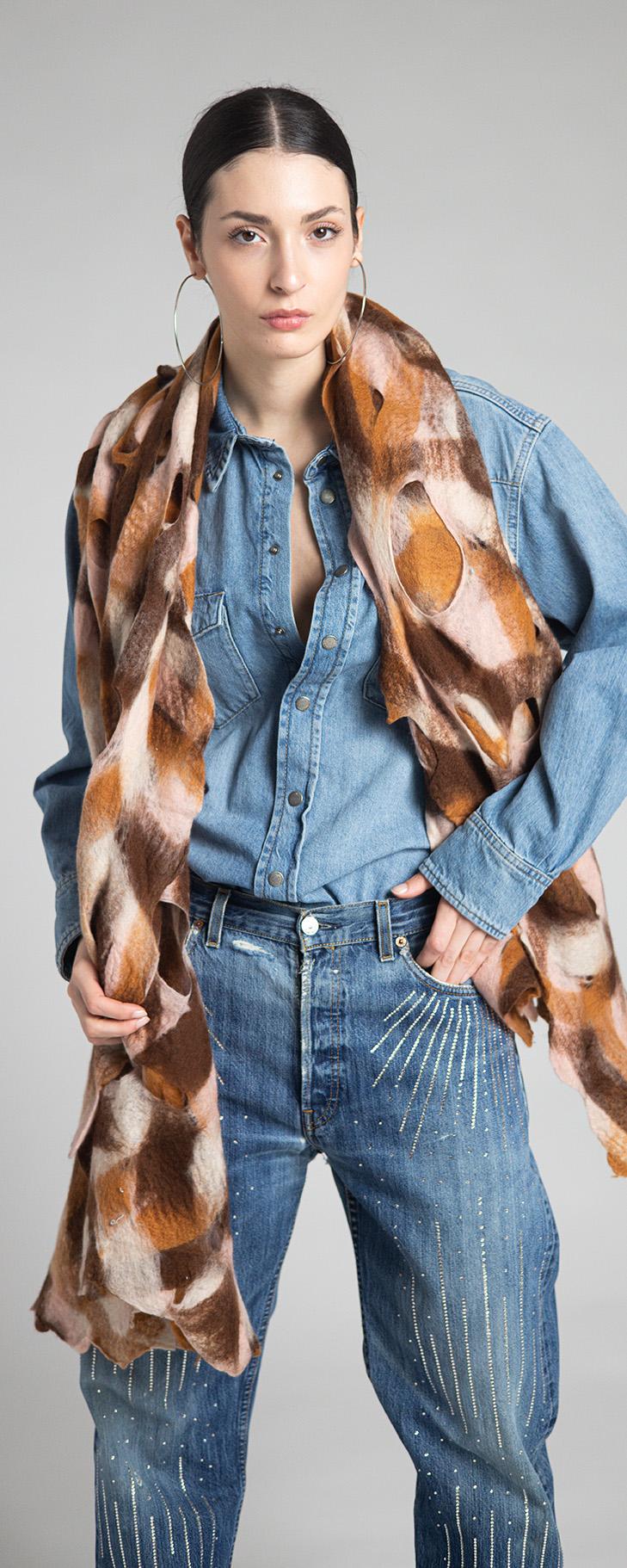 Rossano Perini SCARF 37FW24 BROWN