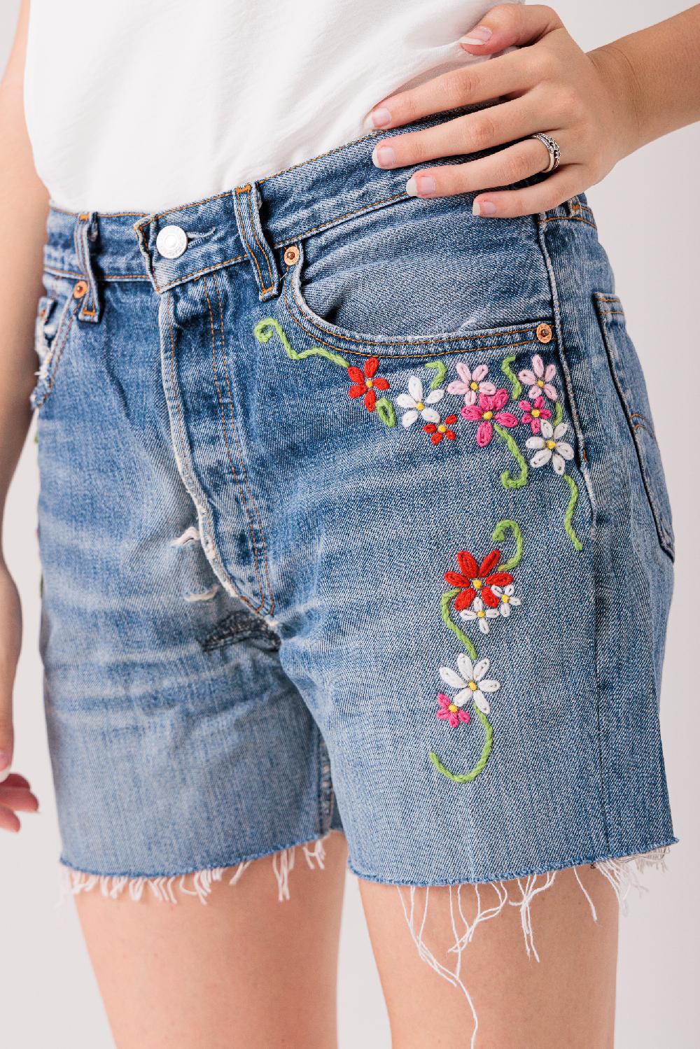 Rossano Perini SHORTS FLOWERS HAND MADE