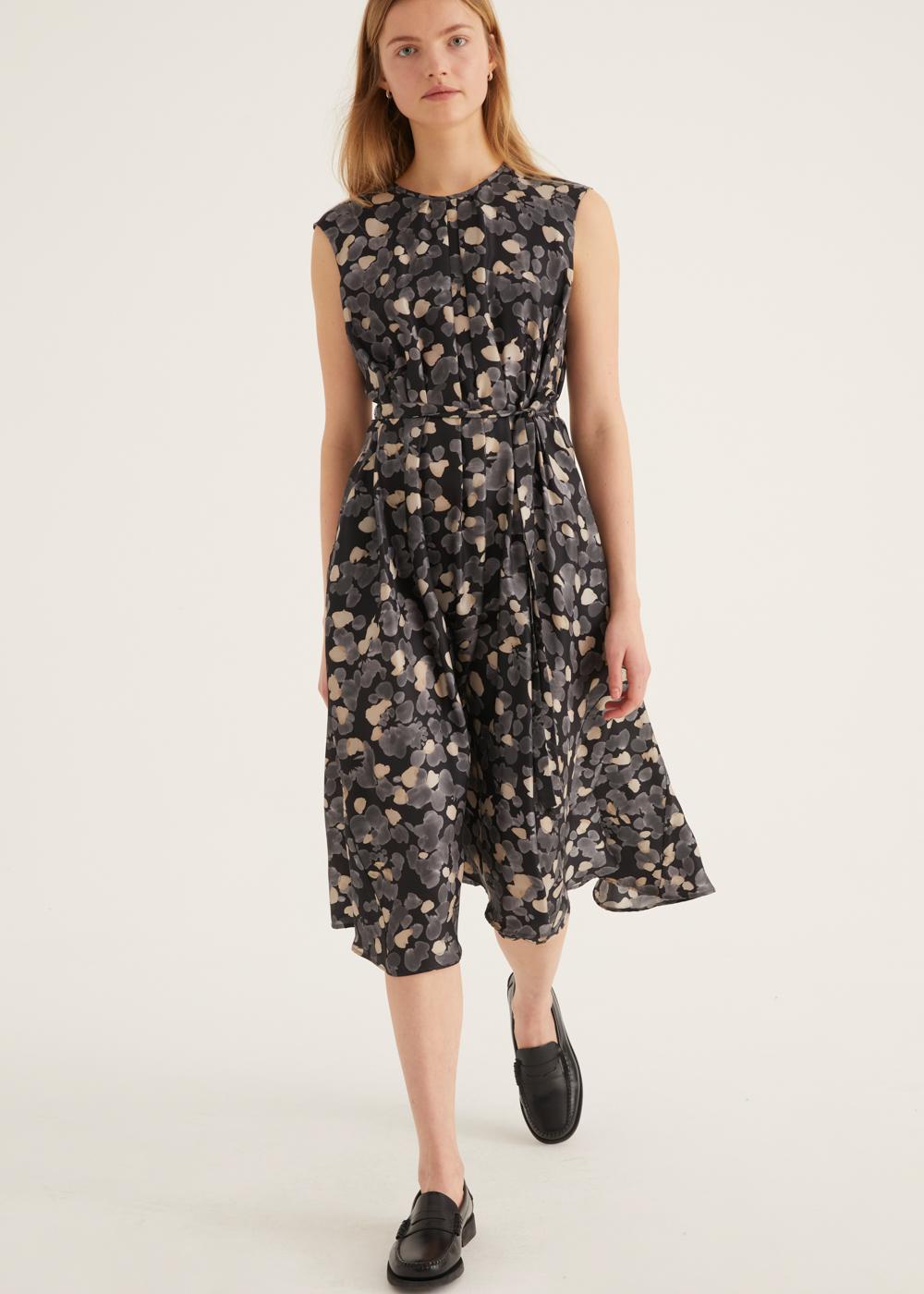 Rosso35 Abito Smanicato Longuette Con Pieghe