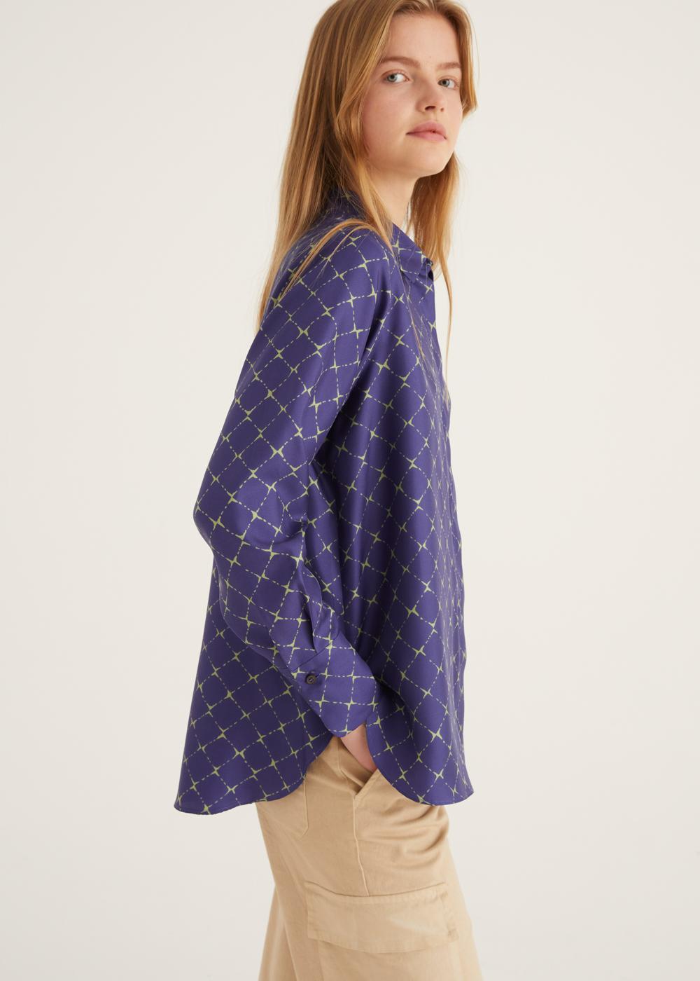 Rosso35 Camicia a uomo in seta stampata