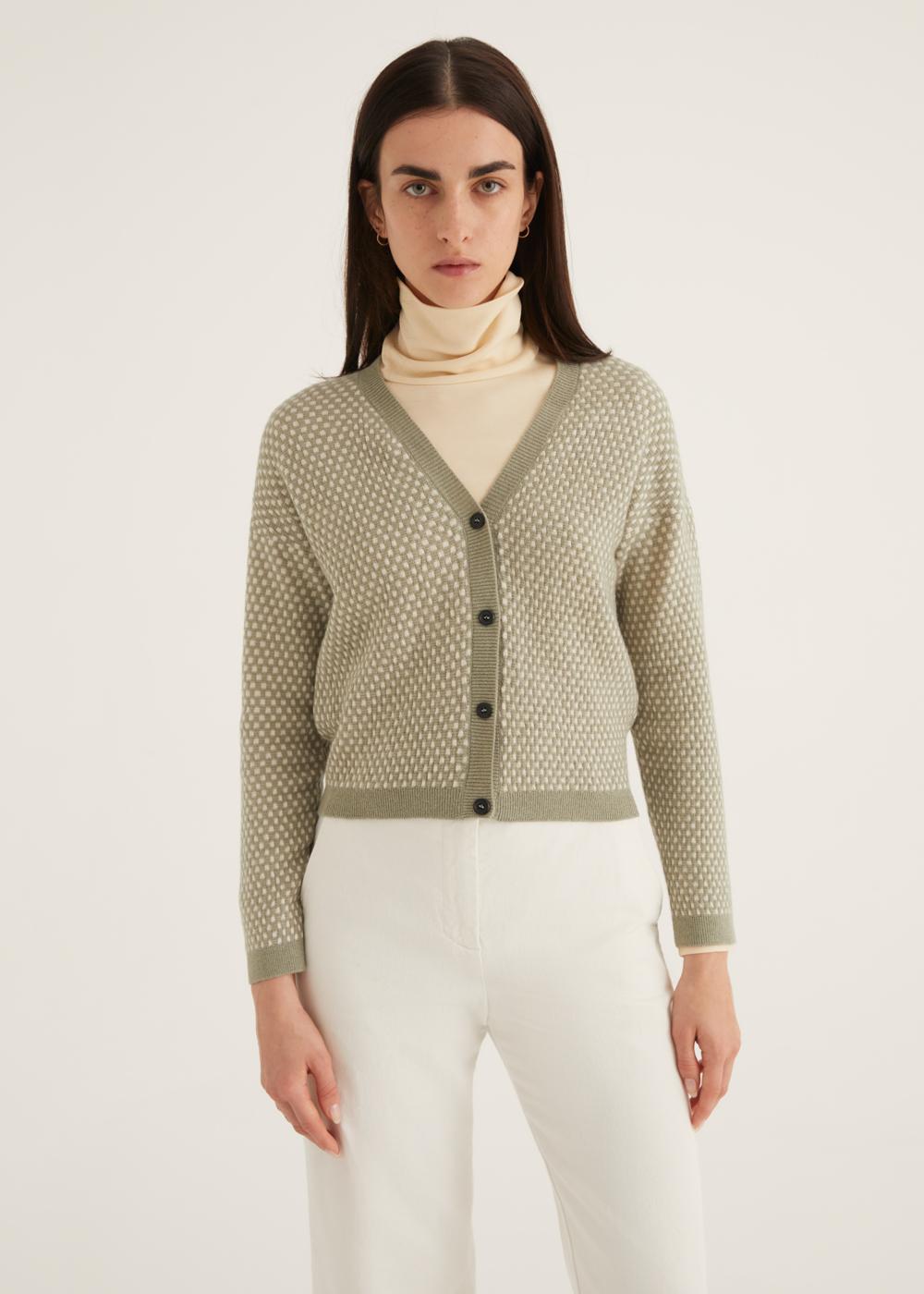 Rosso35 Cardigan Micro Motivo Jacquard