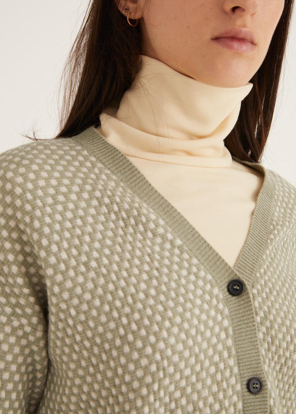 Rosso35 Cardigan Micro Motivo Jacquard