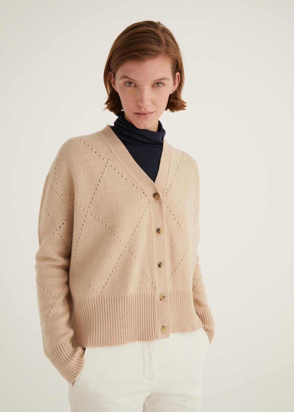 Rosso35 Cardigan motivo rombo