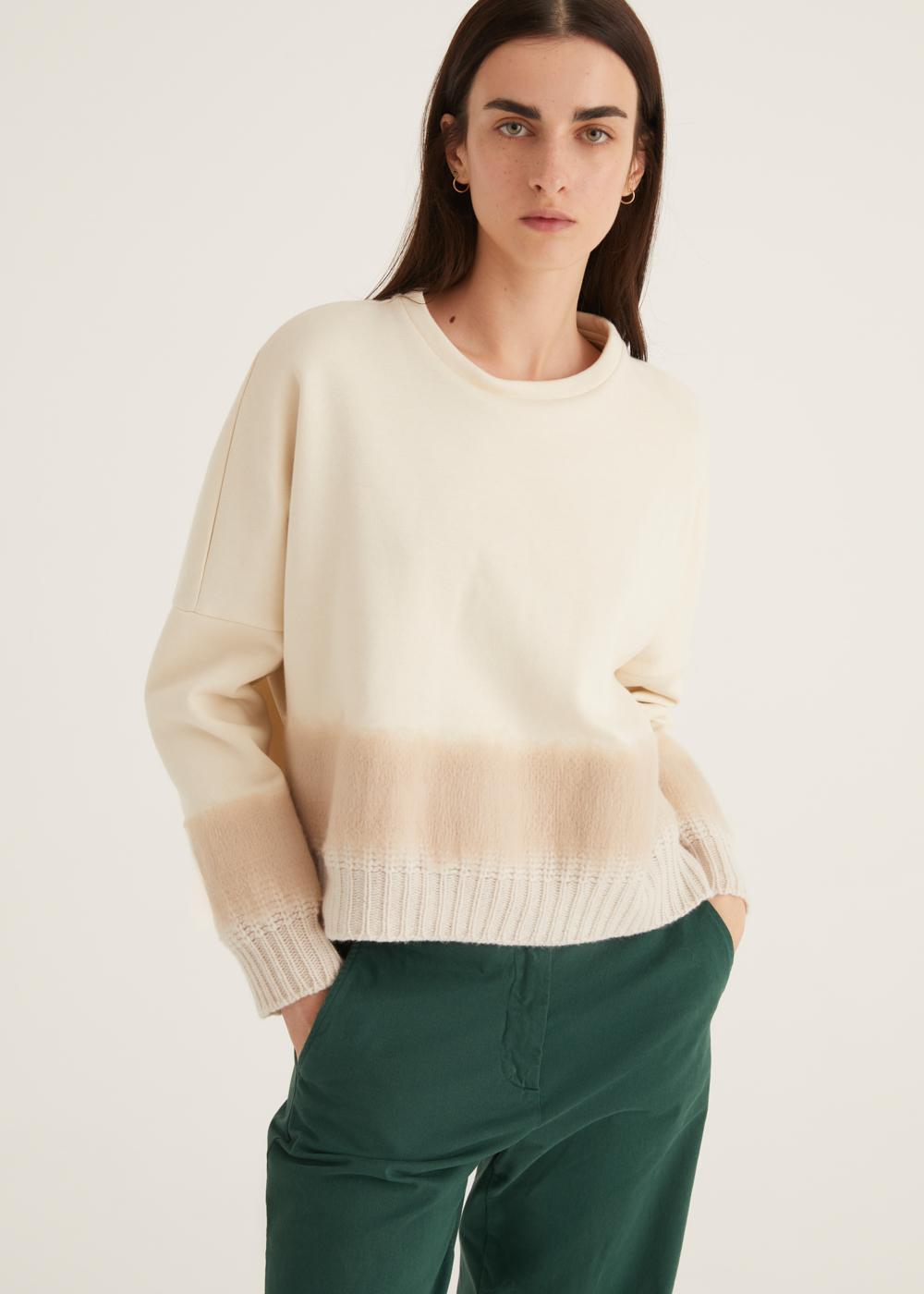 Rosso35 Felpa Con Inserti In Lana E Agugliatura