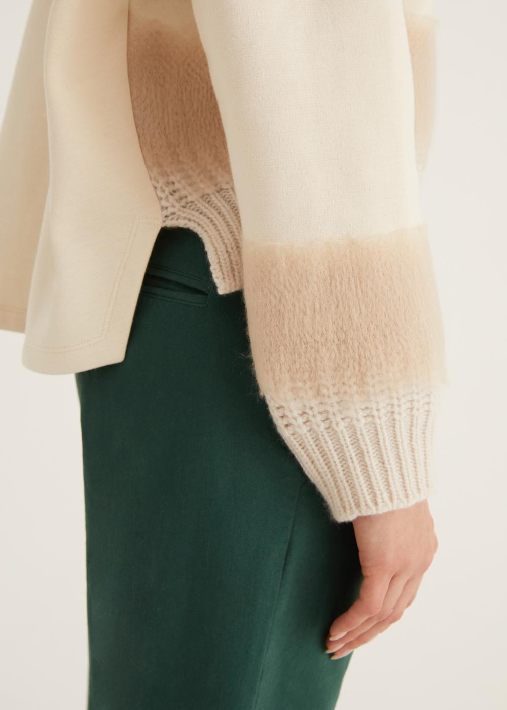 Rosso35 Felpa Con Inserti In Lana E Agugliatura