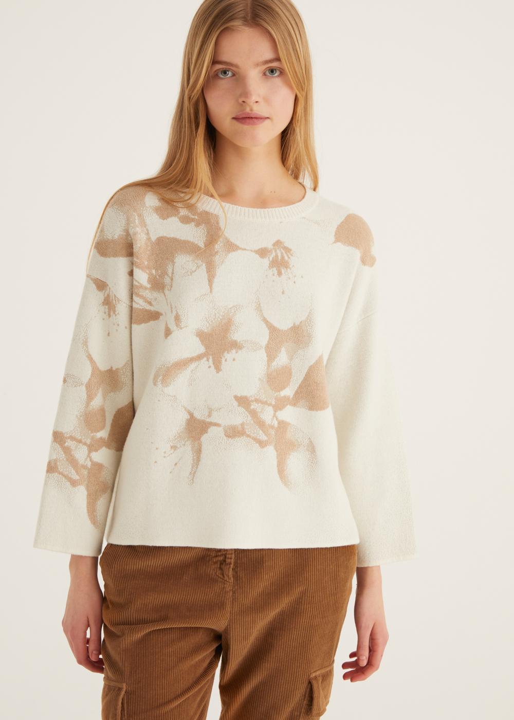 Rosso35 Felpa Girocollo Con Stampa Fiore Jacquard