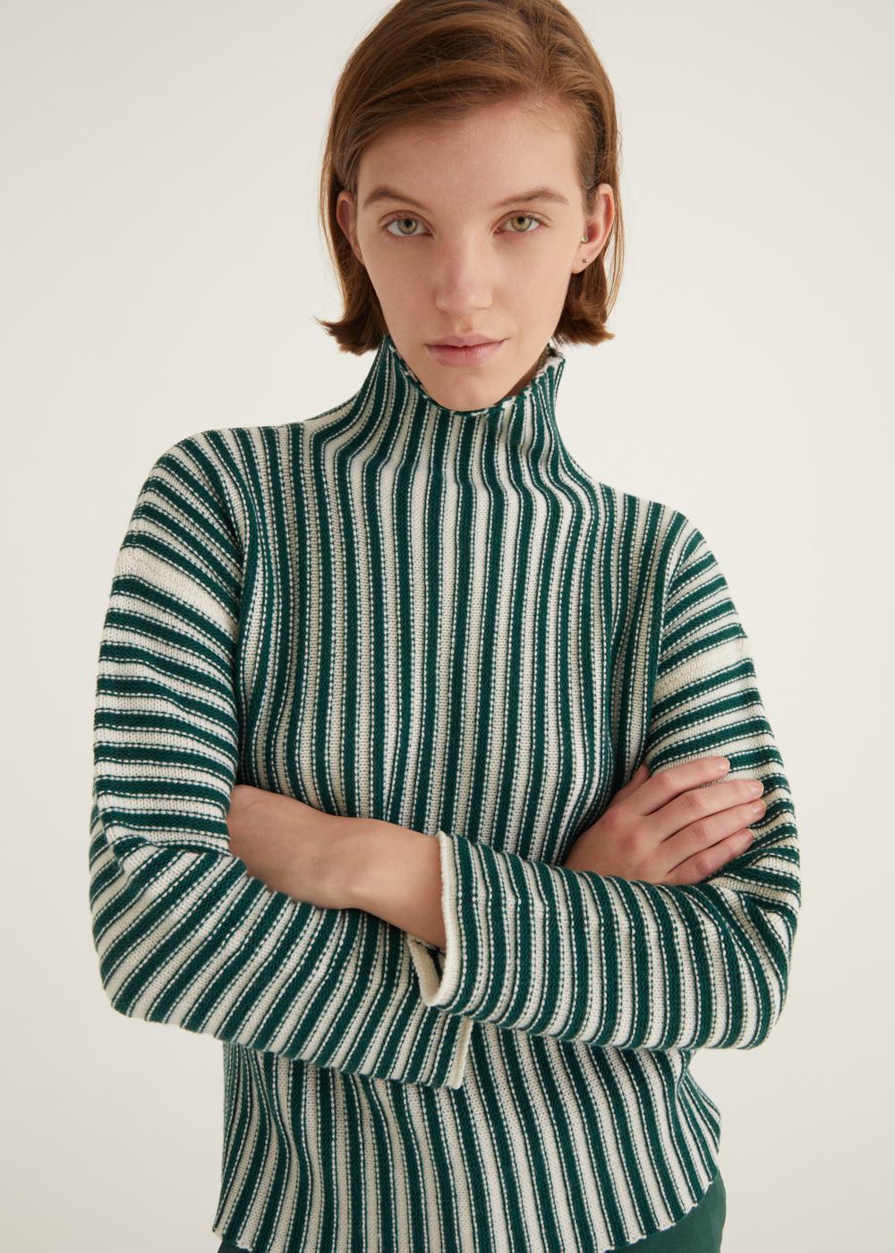 Rosso35 Maglia a righe collo alto