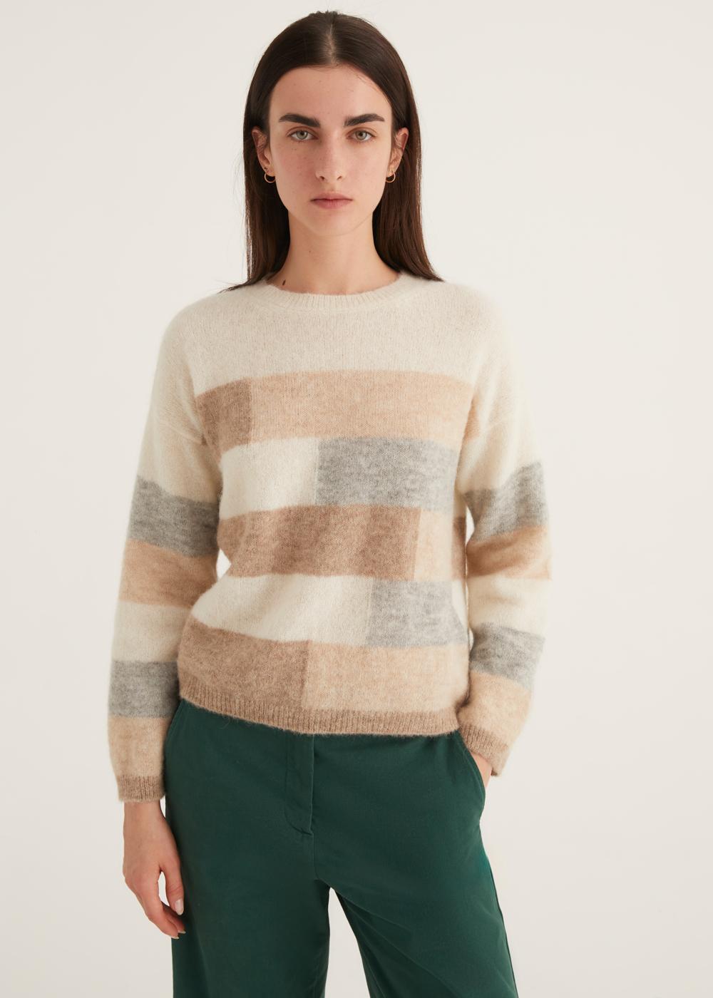 Rosso35 Maglia girocollo color block