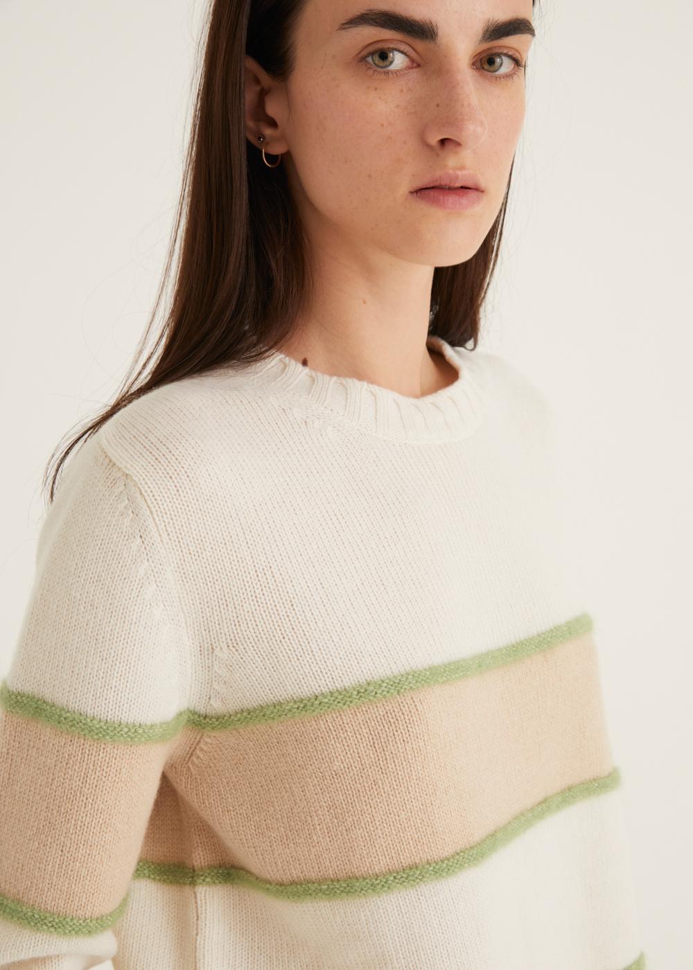 Rosso35 Maglia Girocollo Con Righe A Contrasto