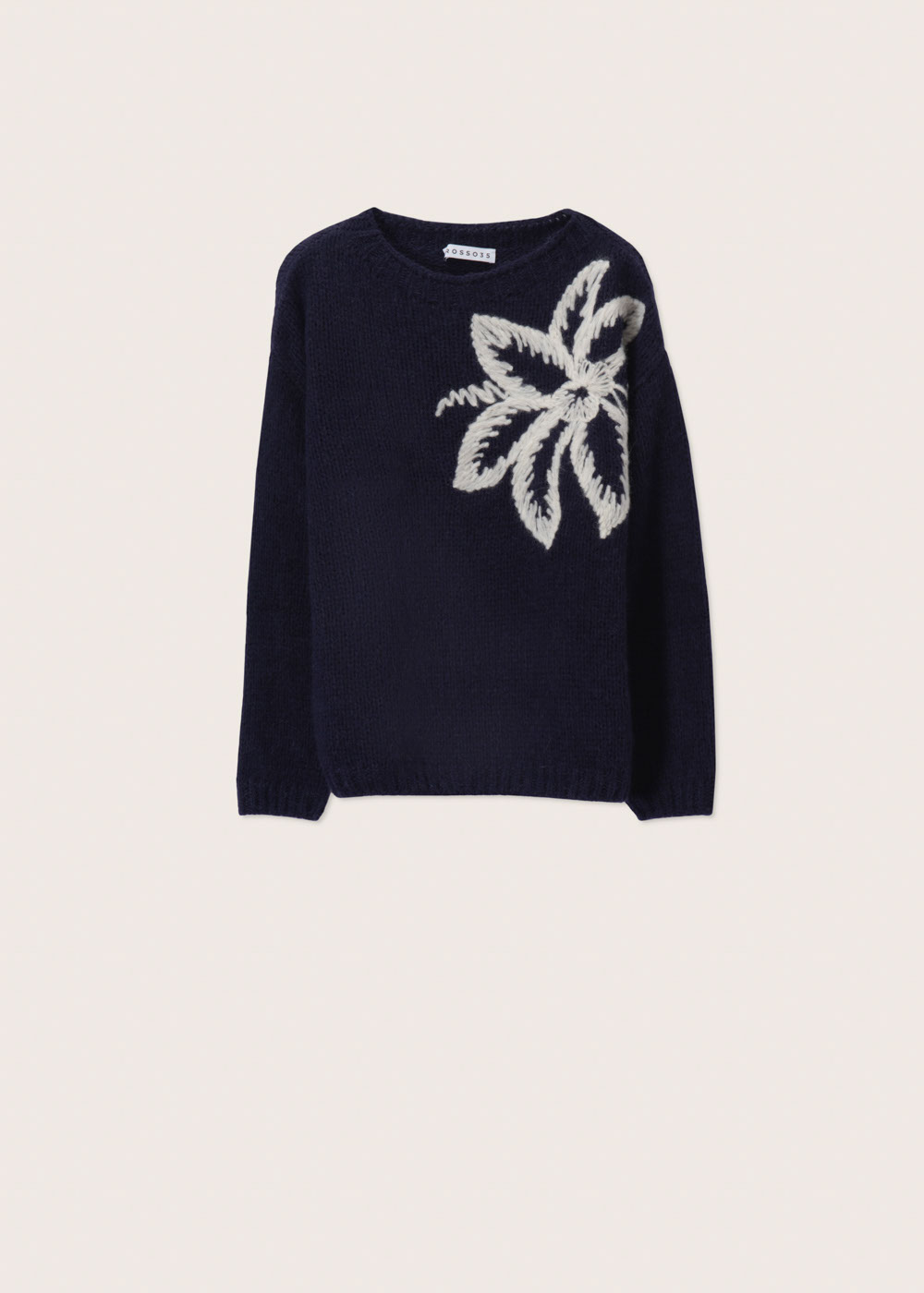 Rosso35 Maglia Girocollo In Lana Con Ricamo Fiore