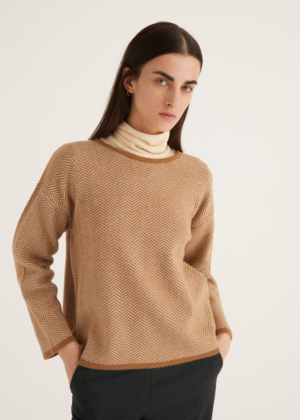 Rosso35 Maglia Girocollo Motivo Lisca Di Pesce