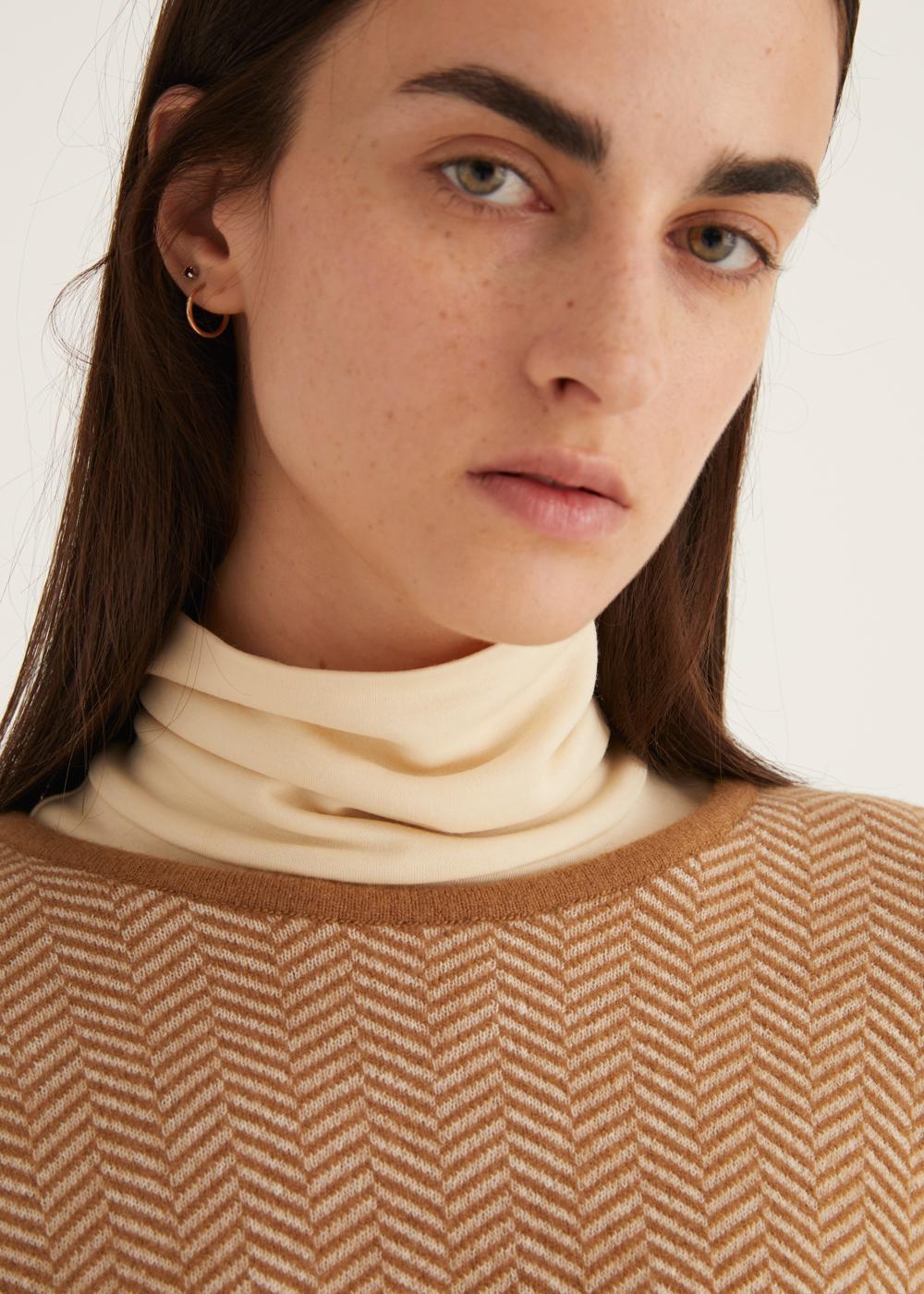 Rosso35 Maglia Girocollo Motivo Lisca Di Pesce