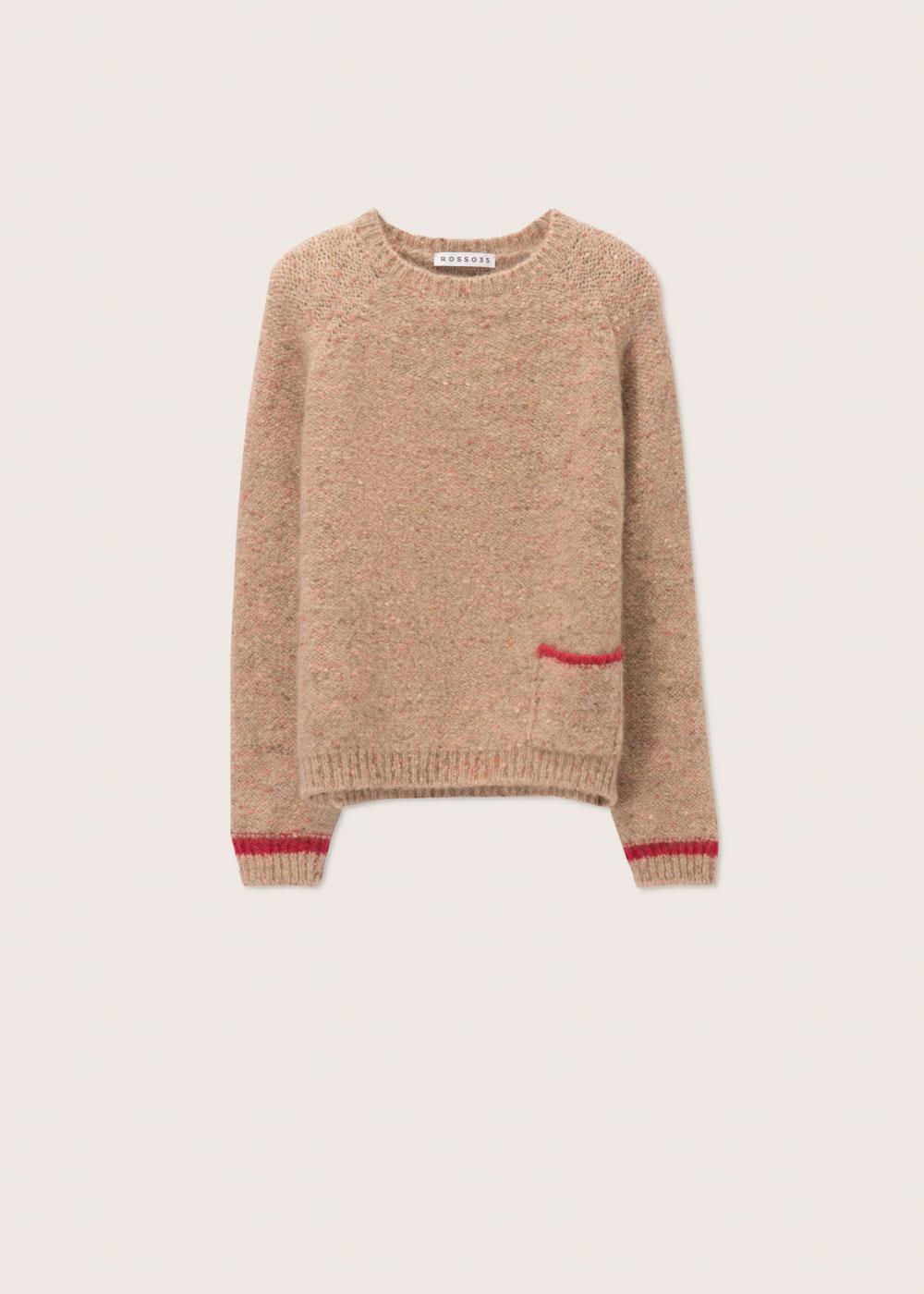 Rosso35 Maglia Girocollo Oversize Con Contrasti