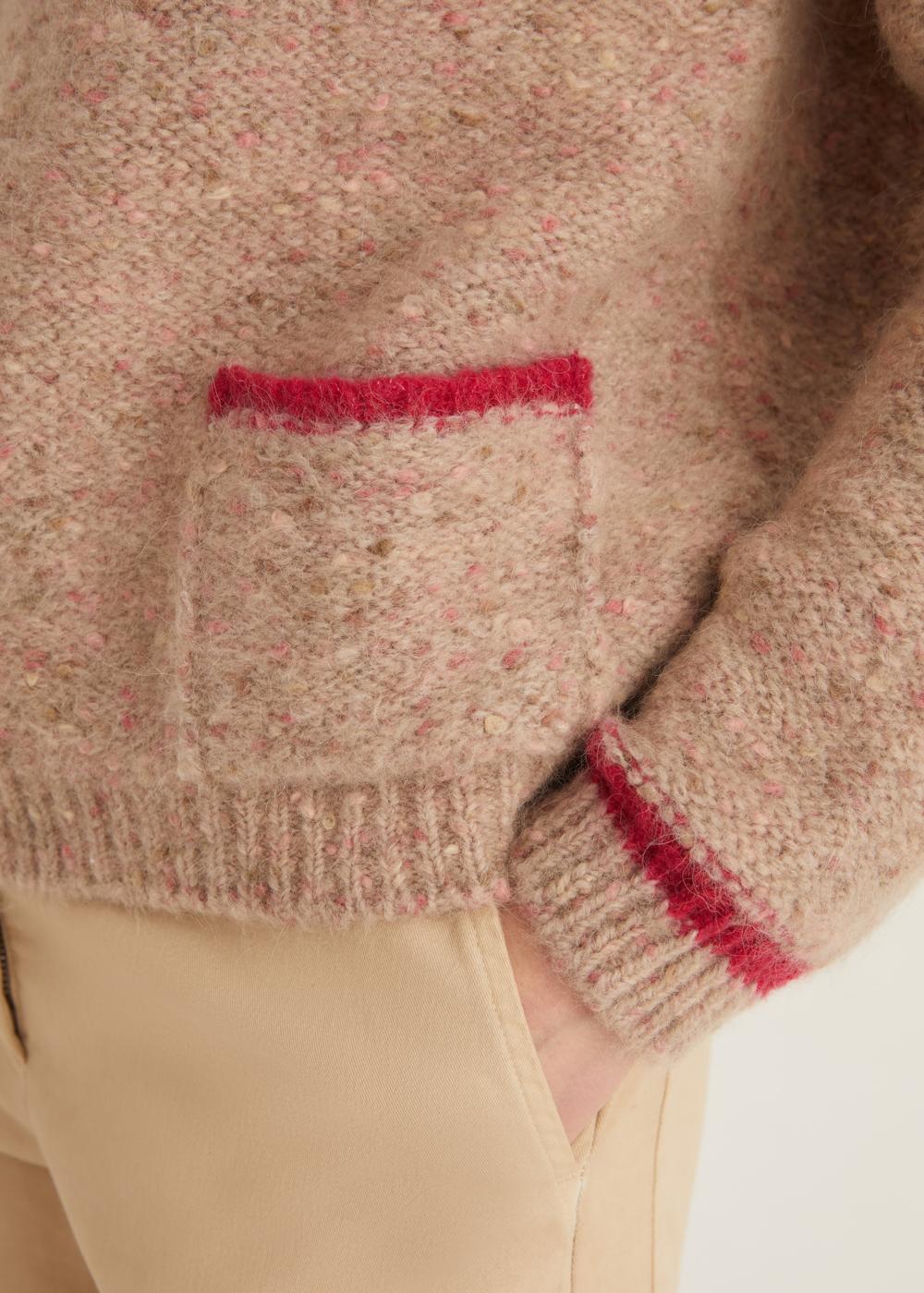 Rosso35 Maglia Girocollo Oversize Con Contrasti