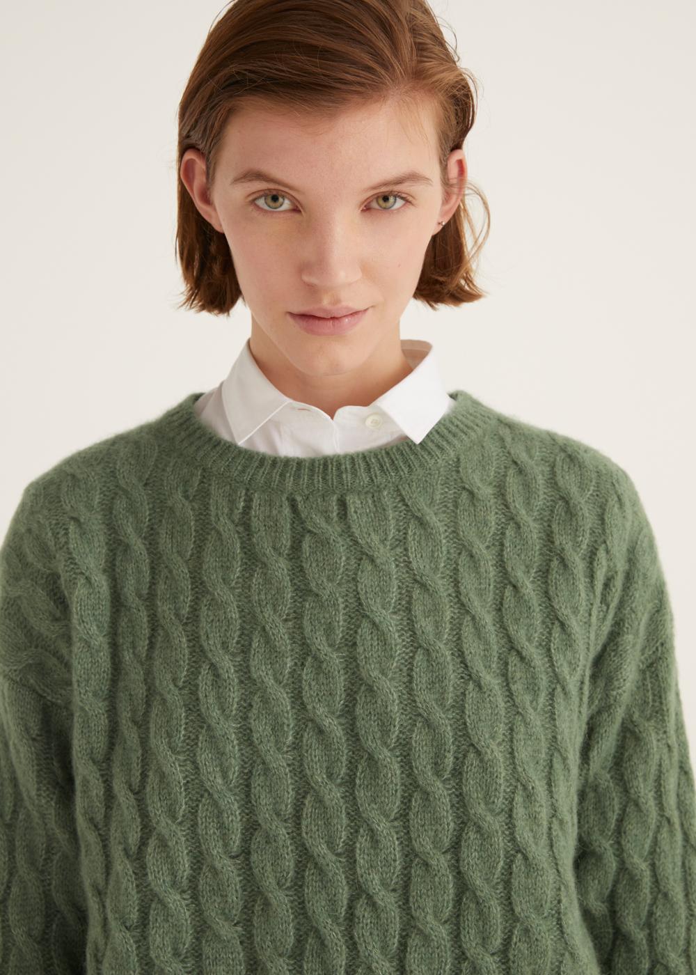 Rosso35 Maglia Girocollo Treccia