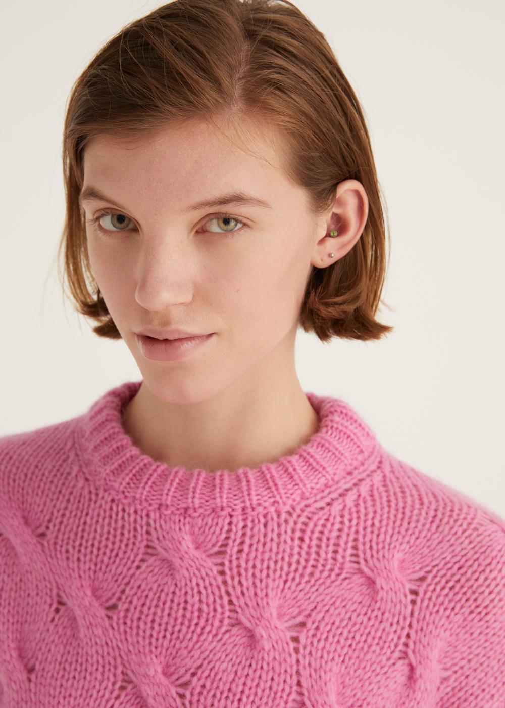 Rosso35 Maglia Girocollo Treccia