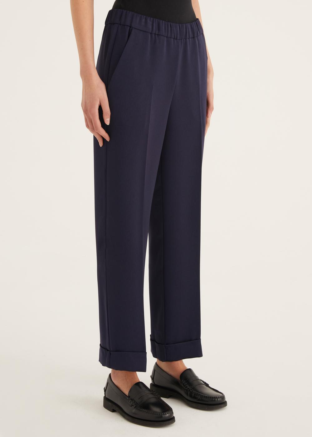 Rosso35 Pantalone con risvolto ed elastico in vita