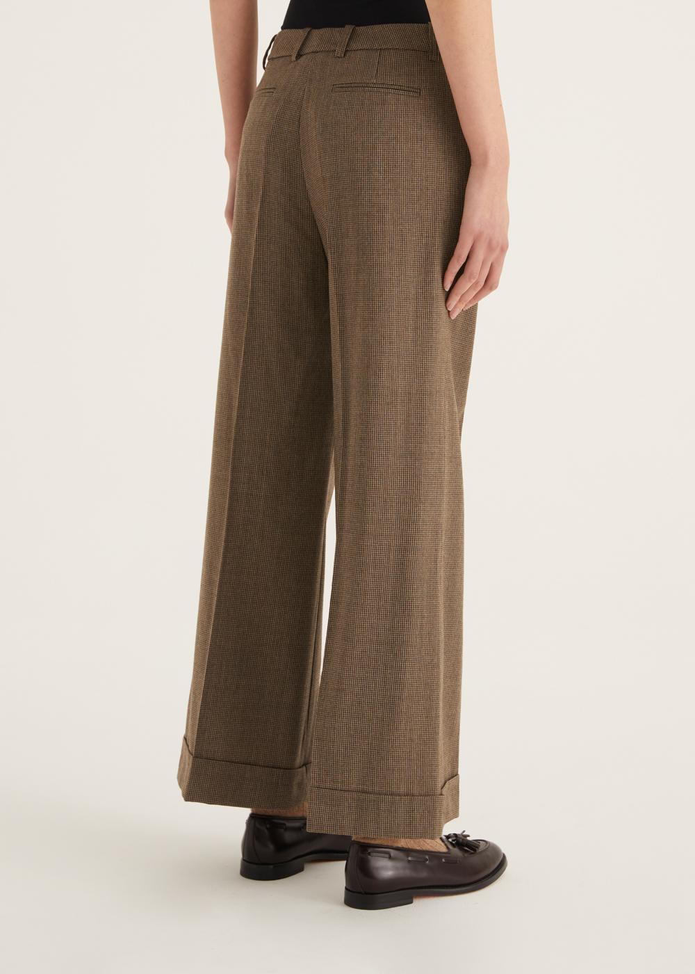 Rosso35 Pantalone Svasato Con Risvolto