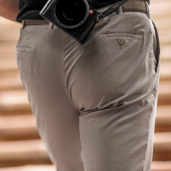 Rota Sport Summer Beige Cotton Supima Sport Trousers 1 Pleat