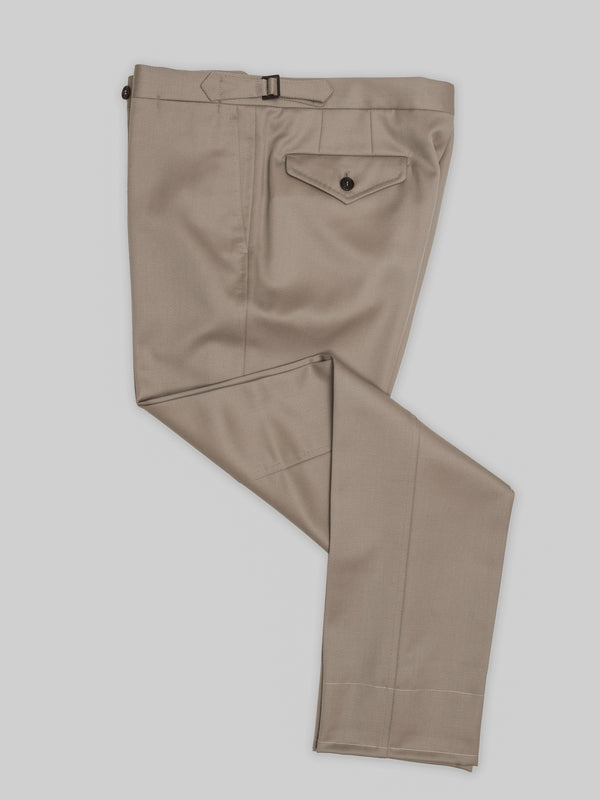 Rota Winter Beige Pair Of Regular Fit Cavalry Twill Wool Trousers