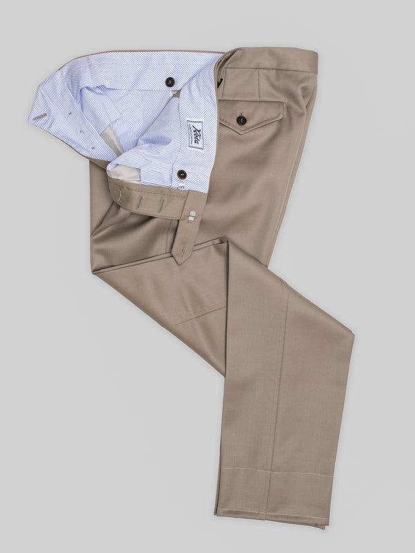Rota Winter Beige Pair Of Regular Fit Cavalry Twill Wool Trousers